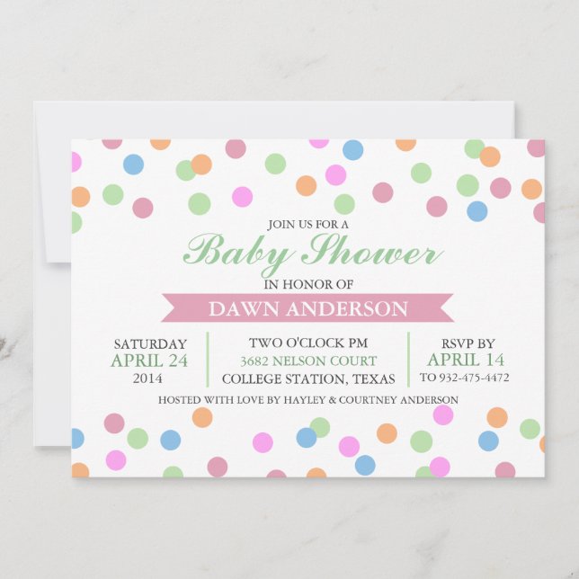 Invitation Carton d'invitation à une baby shower Sprinkle (Devant)