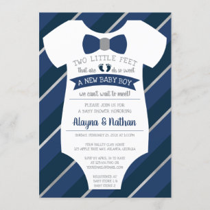 Invitation Carton d'invitation à une baby shower Two Little F
