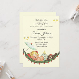 Invitation Carton d'invitation à une baby shower vintage papi