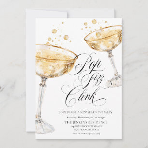 Invitation Carton d'invitation à une fête au champagne Pop Fi