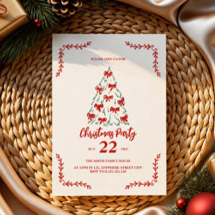 Invitation carton d'invitation à une fête avec un sapin de No