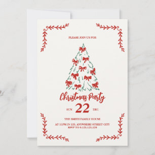 Invitation carton d'invitation à une fête avec un sapin de No