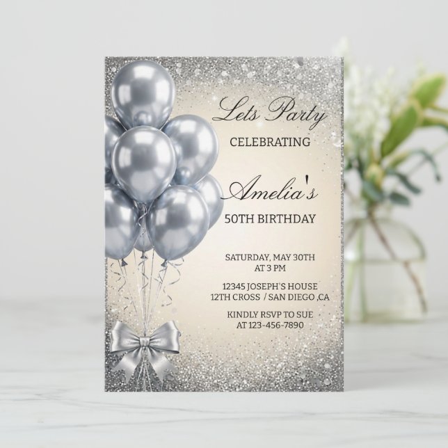 Invitation Carton d'invitation à une fête d'anniversaire avec (Debout devant)