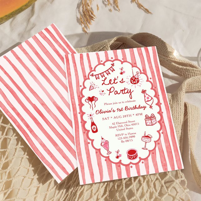 Invitation Carton d'invitation à une fête d'anniversaire fant (Créateur téléchargé)