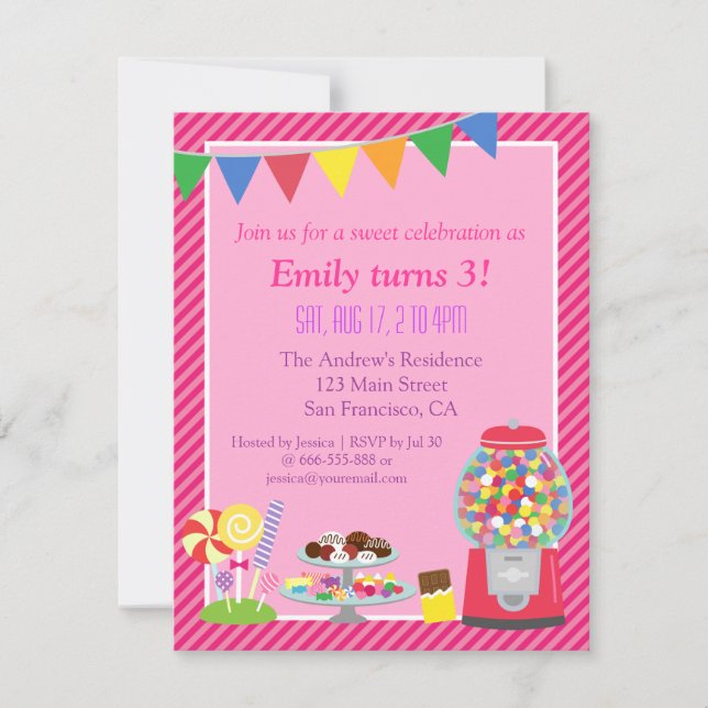 Invitation Carton d'invitation à une fête d'anniversaire sur  (Devant)