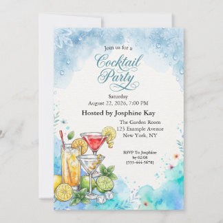 Invitation Carton d'invitation à une fête de cocktails d'été