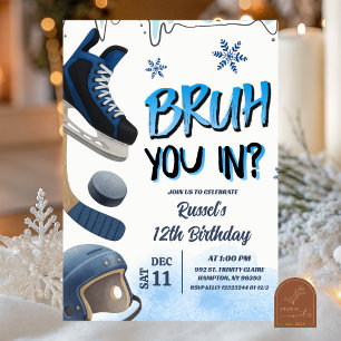 Invitation Carton d'invitation à une fête de hockey sur glace