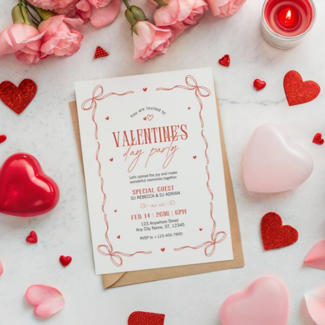 Invitation Carton d'invitation à une fête de la Saint-Valenti (Créateur téléchargé)