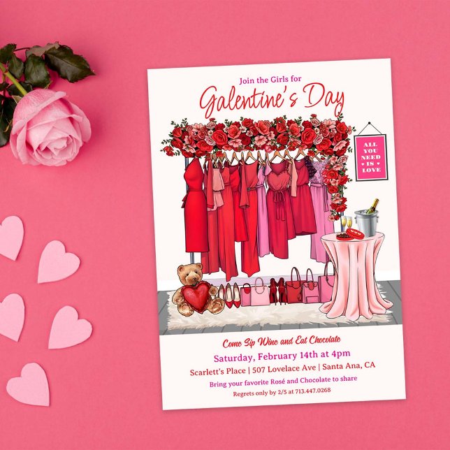 Invitation Carton d'invitation à une fête de la Saint-Valenti (Créateur téléchargé)