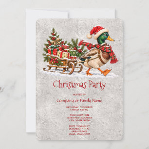 Invitation Carton d'invitation à une fête de Noël en traîneau