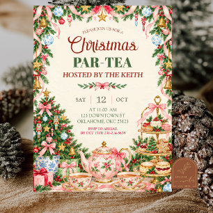 Invitation Carton d'invitation à une fête de thé sur le thème
