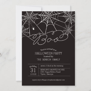 Invitation Carton d'invitation à une fête d'Halloween Toile d