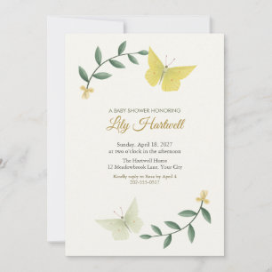 Invitation Carton d'invitation à une fête prénatale Papillon 