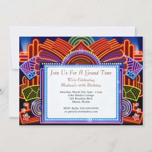 Invitation Carton d'invitation à une soirée 7" x 5" (Devant)