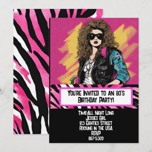 Invitation Carton d'invitation à une soirée années 80