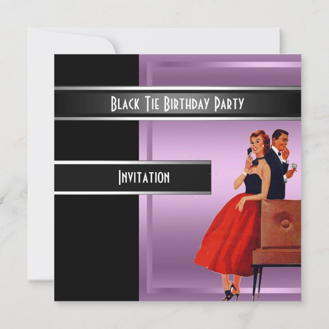 Invitation Carton d'invitation à une soirée d'anniversaire en (Dos)