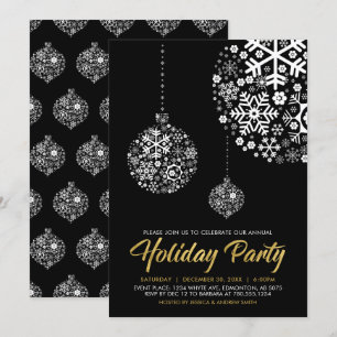 Invitation Carton d'invitation à une soirée de Noël chic or e