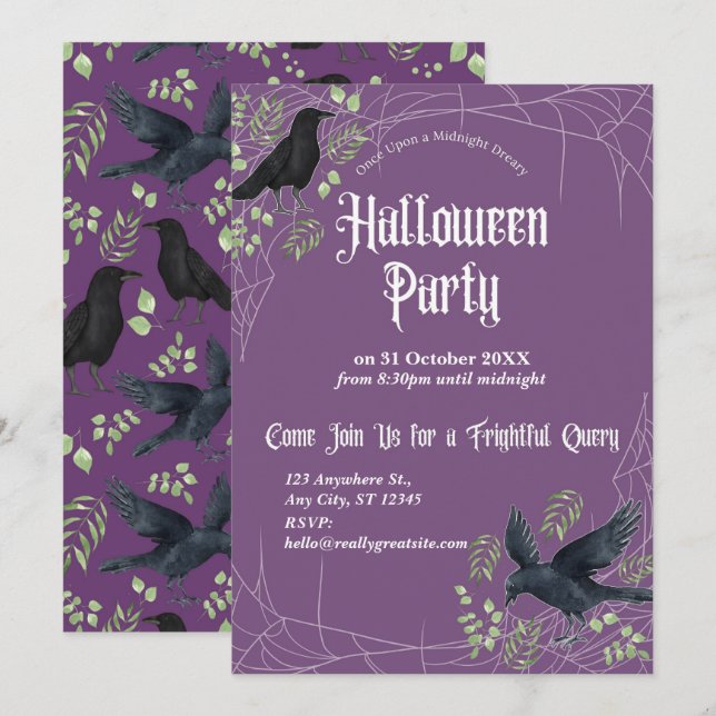 Invitation Carton d'invitation à une soirée Halloween de rave (Devant / Derrière)