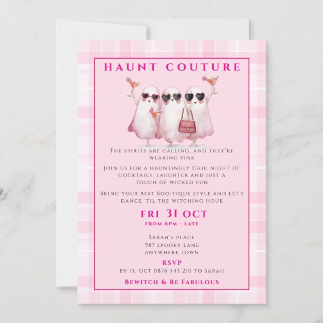 Invitation Carton d'invitation à une soirée Halloween fantôme (Devant)