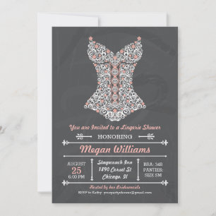 Invitation Carton d'invitation à une soirée lingerie sur tabl