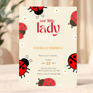 Invitation Carton d'invitation anniversaire coccinelle Daisy 