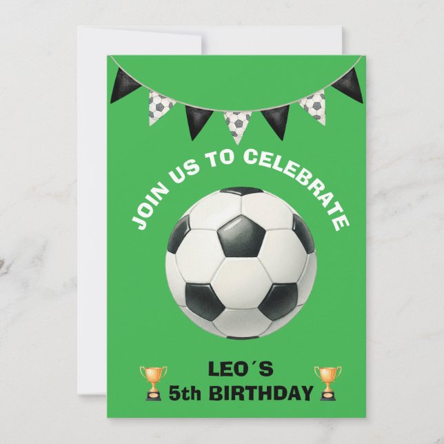 Invitation Carton d'invitation anniversaire Football modifiab (Devant)