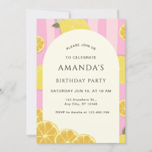 Invitation Carton d'invitation anniversaire Lemonade Rose Mod