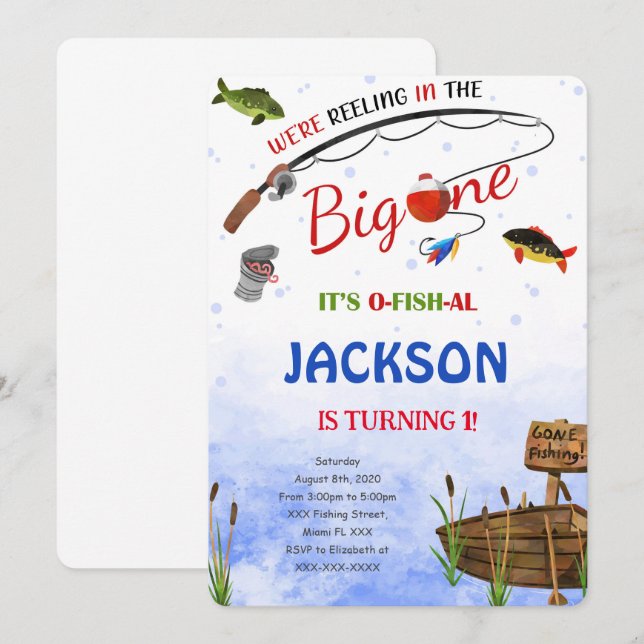 Invitation Carton d'invitation anniversaire pêche modifiable (Devant / Derrière)