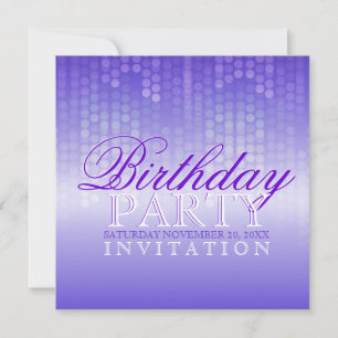 Invitation Carton d'invitation anniversaire violet lumineux e