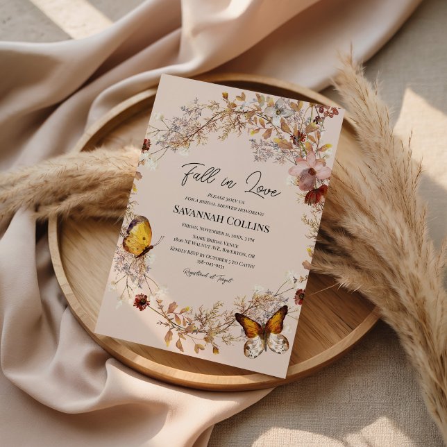 Invitation Carton d'invitation aquarelle de fleur sauvage d'a (Créateur téléchargé)