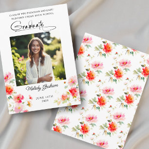 Invitation Carton d'invitation au bal de fin d'études à fleur