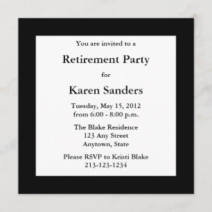 Invitation Carton d'invitation au Black Square Formal Party o