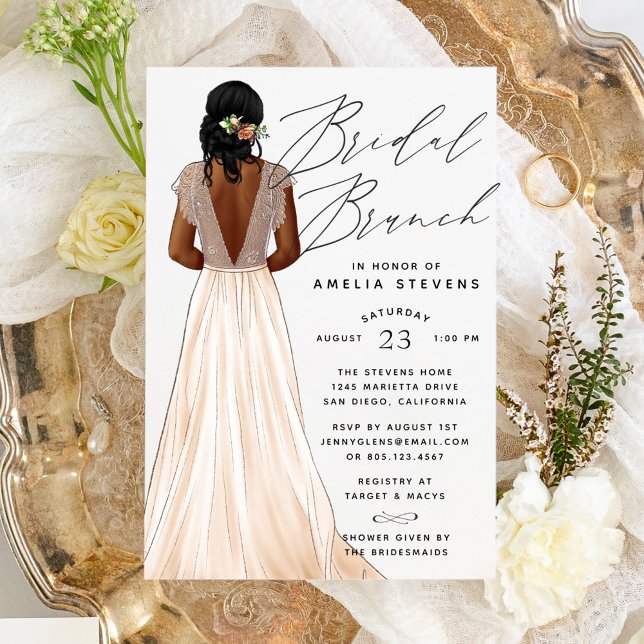 Invitation Carton d'invitation au brunch de mariage en robe é (Créateur téléchargé)