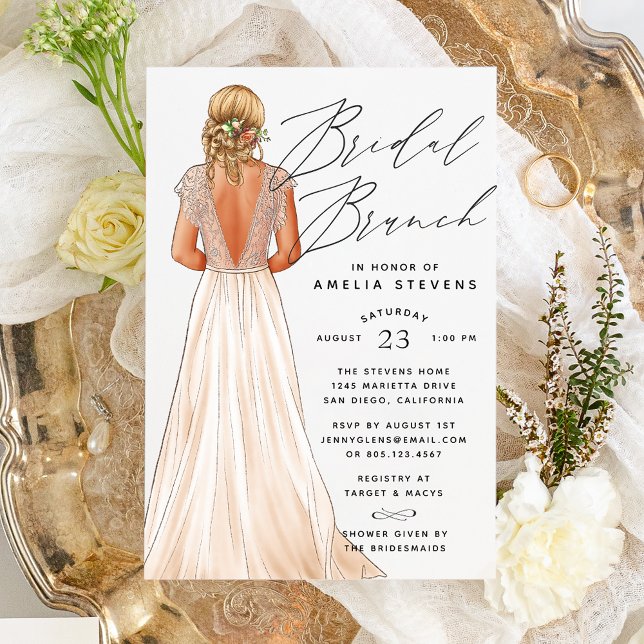 Invitation Carton d'invitation au brunch de mariage en robe é (Créateur téléchargé)