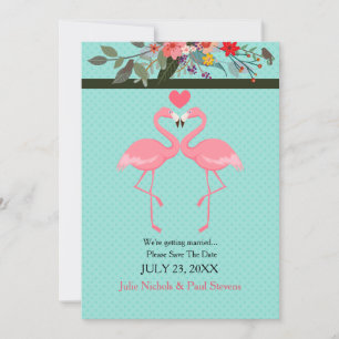 Invitation Carton d'invitation au couple de flamants roses