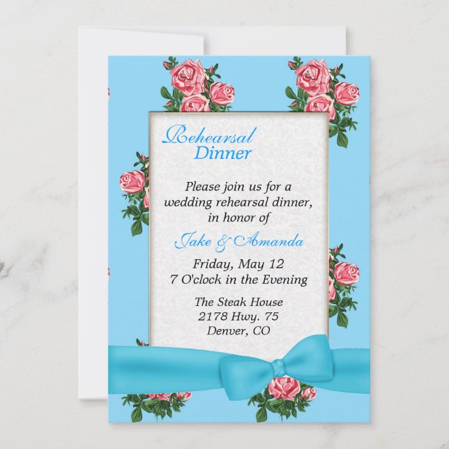 Invitation Carton d'invitation au dîner de répétition de mari (Devant)