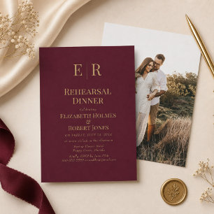 Invitation Carton d'invitation au dîner de répétition Monogra