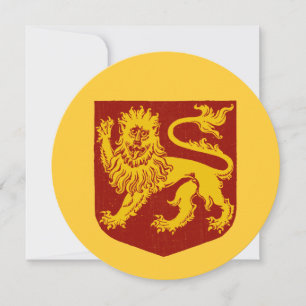 Invitation Carton d'invitation au Lion Rampant Héraldique Vin