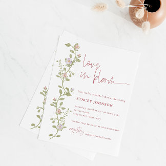 Invitation Carton d'invitation au mariage avec fleurs à l'aqu