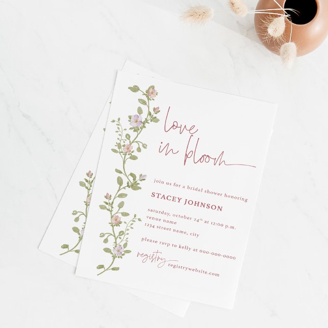 Invitation Carton d'invitation au mariage avec fleurs à l'aqu (Créateur téléchargé)