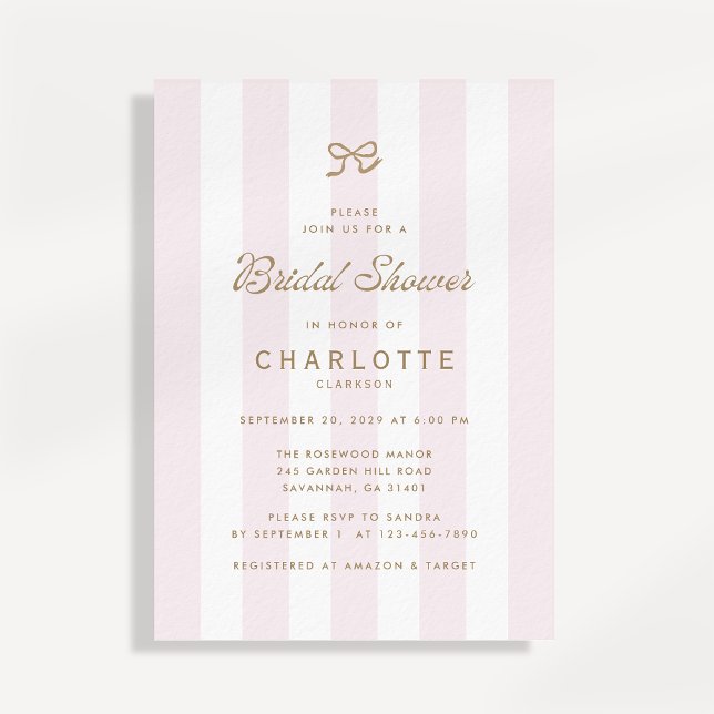 Invitation Carton d'invitation au mariage avec rayures larges (Créateur téléchargé)