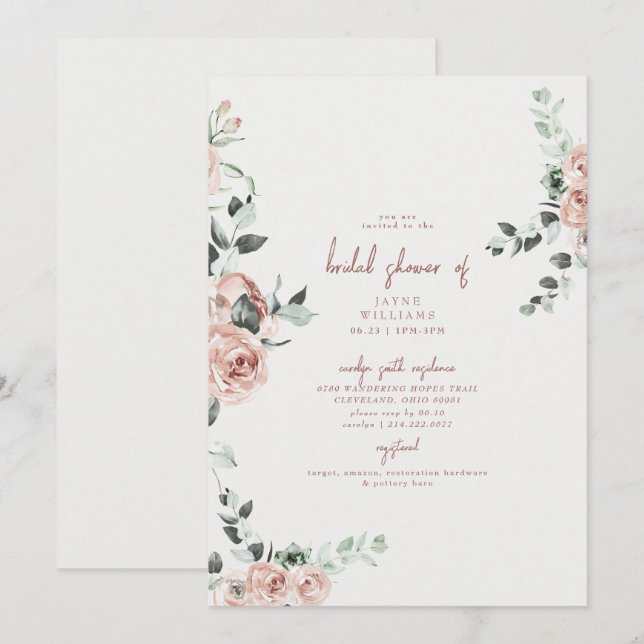 Invitation Carton d'invitation au mariage printanier avec des (Devant / Derrière)