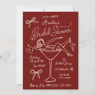Invitation Carton d'invitation au Martini Bourgogne Dessiné à