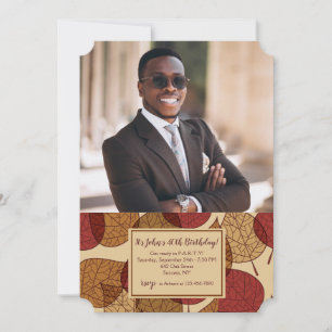 Invitation Carton d'invitation avec photo de feuilles d'autom