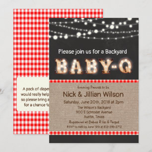 Invitation Carton d'invitation Baby Q BBQ Baby Shower pour un
