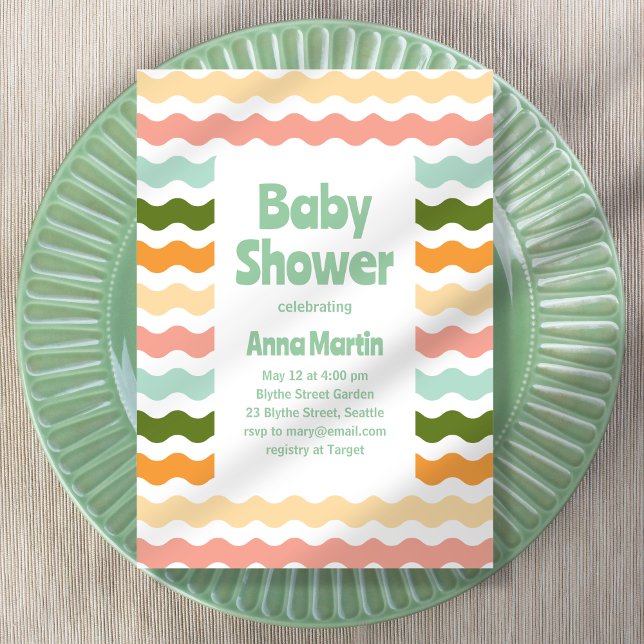 Invitation Carton d'invitation Baby Shower Ric Rac (Créateur téléchargé)