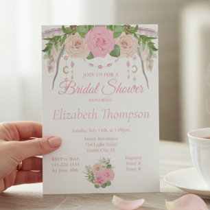 Invitation Carton d'invitation Bohème Chic Floral pour une so
