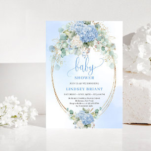 Invitation Carton d'invitation Bohème Moderne Bleu pour Baby