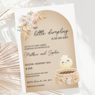 Invitation Carton d'invitation Bohème pour Baby Shower Little