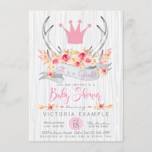 Invitation Carton d'invitation Bohème Princesse à cornes pour